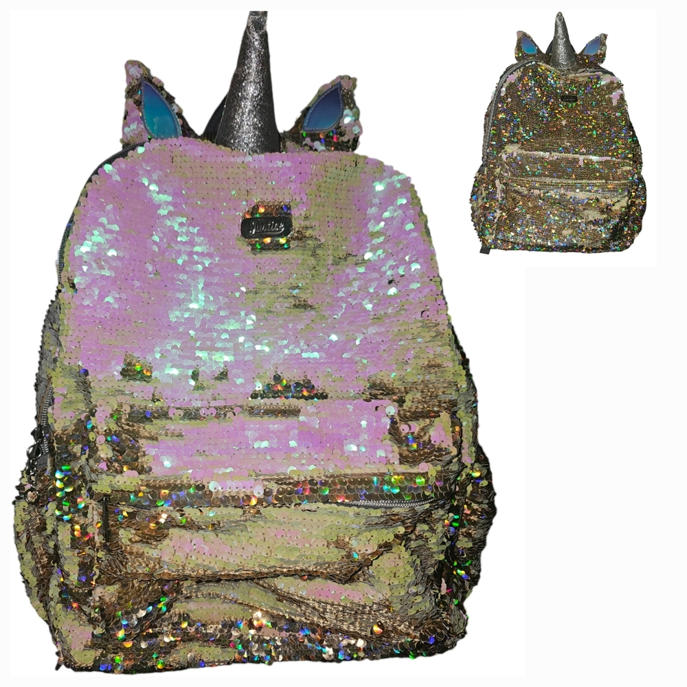 Justice | Flippy Sequin Unicorn Backpack | Size: 16½" x 12" x 6½"